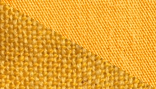 Fabric swatch dyed in canary yellow, demonstrating the vibrant color achieved with our dye on different fabrics